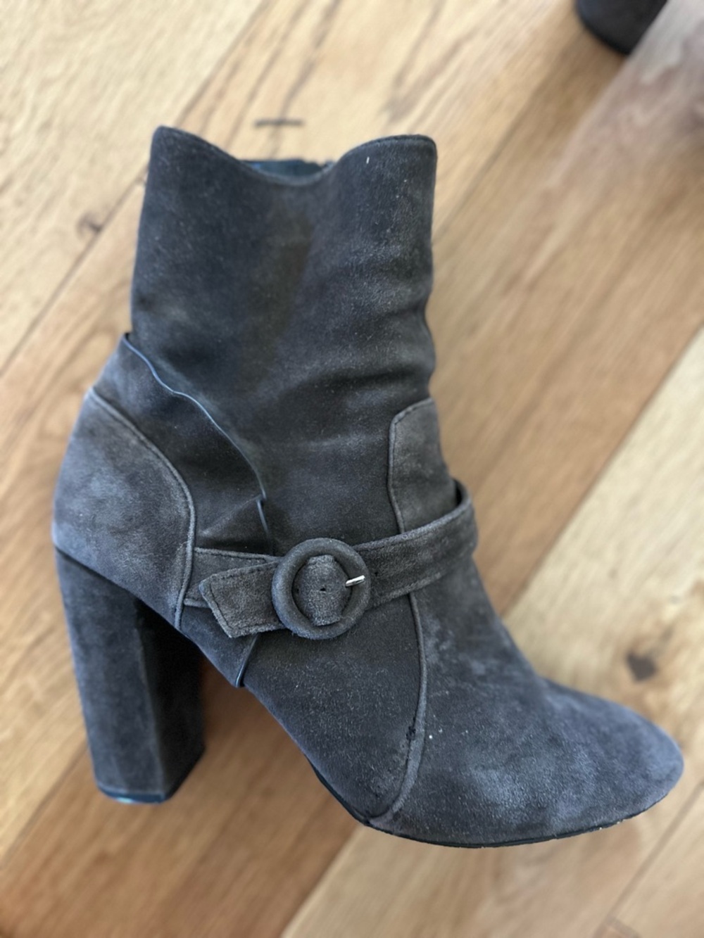 Kensie “Lacey” Grey Suede Booties